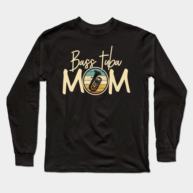 Marching Band - Funny Retro Bass Tuba Mom Gift Long Sleeve T-Shirt by DnB